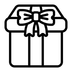 Gift Packing Line Icon