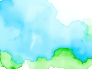 Obraz premium Watercolor mix of blue and green hues resembling the colors of a fresh mint leaf, mint color palette, soothing atmosphere