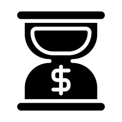 Hourglass with Dollar Sign Solid Icon