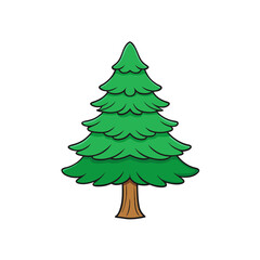 cedar tree vector illustration.
