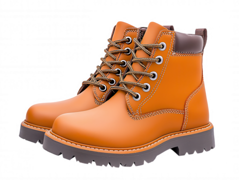 Timberland Work Boots Brown Leather Rugged Classic Style Boots with Multiple Pockets