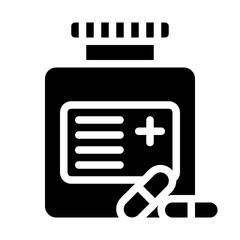 Prescription Bottle Solid Icon