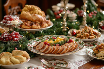 High-resolution image of a festive holiday br