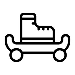 Skateboard and Sneakers Line Icon