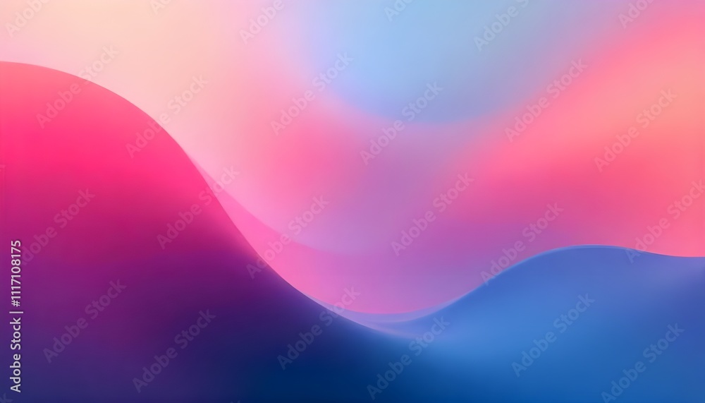 Poster smooth looping background featuring an abstract, soft gradient blend of magenta, blue, and orange, w