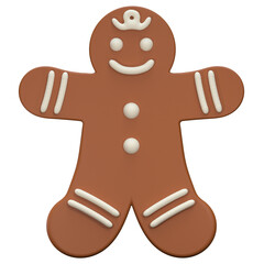 matted 3d smiling gingerbread man illustration