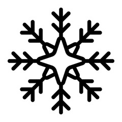 Star-Shaped Snowflake Line Icon