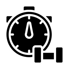 Stopwatch and Weights Solid Icon
