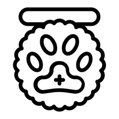 Veterinary Badge Line Icon