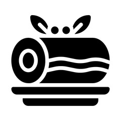 Yule Log Cake Solid Icon