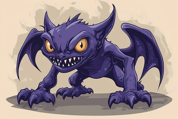 Menacing Gargoyle: A Digital Illustration of a Fantasy Creature