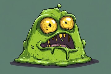 A Terrifying Green Slime Monster Illustration