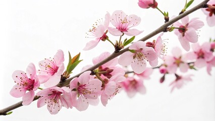 Fototapeta premium pink cherry blossom isolated on white background cutout