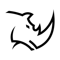Rhino Head Vector Logo Design Template