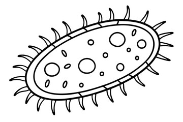 Line art of Bacteria. Vector illustration 
