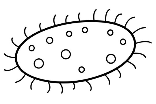 recommend clip art: Line art of Bacteria. Vector illustration 