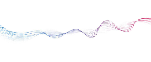 Flowing Dot Wave halftone gradient pattern on transparent background	