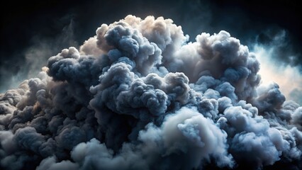 Thick billowing clouds of smoke over dark background , smoke, clouds, billowing, dark, background, gray, puffs, atmospheric, dramatic