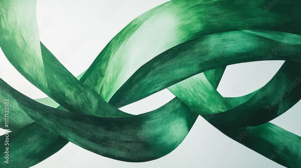 Poster Captivating shades of green weave together in a dynamic pattern, creating an illusion of depth and fluidity. This abstract work evokes a sense of tranquility and sophistication, inspiring reflection