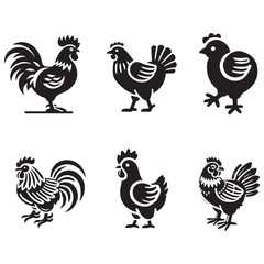Domestic animals hen vector illustration. Pet Poultry vector. Poultry Farming with Chicken and Egg 