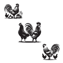 Domestic animals hen vector illustration. Pet Poultry vector. Poultry Farming with Chicken and Egg 