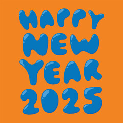 Happy New Year 2025 balloon style vector concept. 2025 new year balloon bubble vector