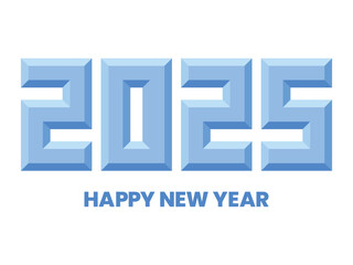 Obraz premium Happy New Year 2025 Glass Concept vector. 2025 New Year glass effect