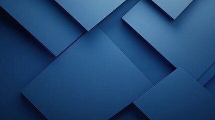 Fototapeta premium Geometric Abstraction in Azure: An elegant display of geometric forms in various shades of blue creating a mesmerizing visual composition. These architectural elements interplay.