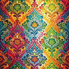 Fototapeta premium A vibrant multicolored wallpaper background with dynamic patterns