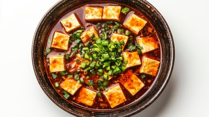 Delicious Hot and Sour Tofu in Rustic Bowl