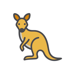 Kangaroo icon in minimalist style