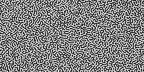 Abstract truing organic wallpaper Turing reaction diffusion monochrome seamless pattern .Monochrome Turing reaction background .Natural seamless line pattern. Linear design with biological shapes