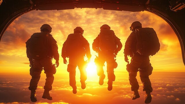 Army Airborne Operation: Soldiers and Paratroopers in Action