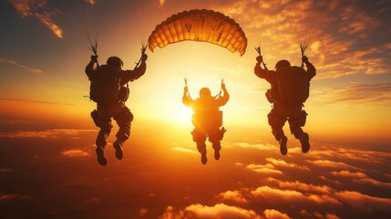 Army Airborne Operation: Soldiers and Paratroopers in Action