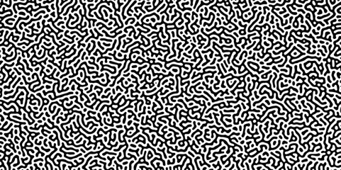 Abstract truing organic wallpaper Turing reaction diffusion monochrome seamless pattern .Monochrome Turing reaction background .Natural seamless line pattern. Linear design with biological shapes