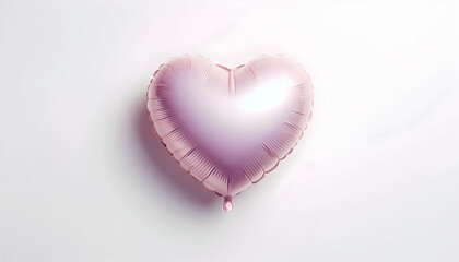 Valentine A heart-shaped balloon in soft lavender pink with a gentle sparkle, isolated in the center of a clea4