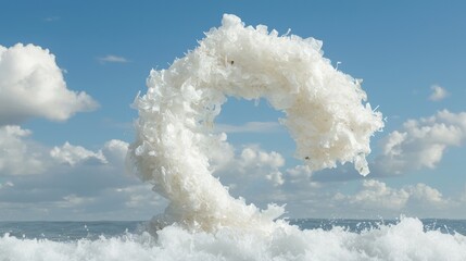 Dynamic wave formation in ocean coastal scene sunny environment aerial view environmental awareness