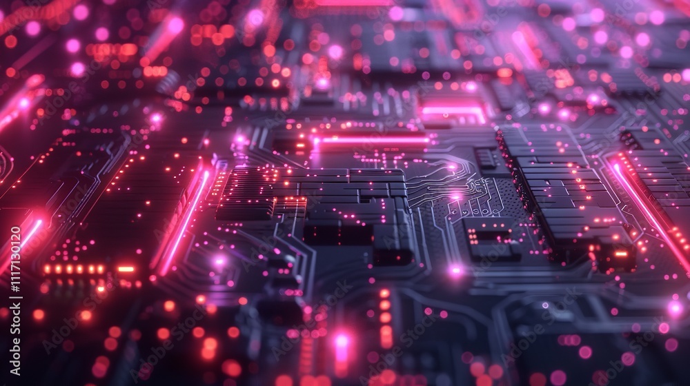 Poster abstract circuit cyberspace design created with generative ai technology.