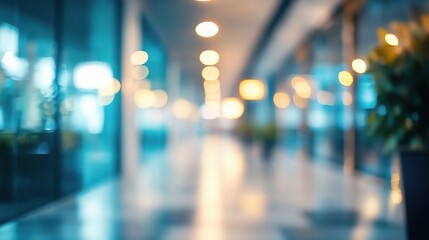 Blurred Hospital Corridor with Soft Lighting and Calming Ambiance