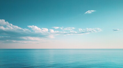 Fototapeta premium Soft Sky Gradient Transition Over Calm Ocean Waters at Dusk