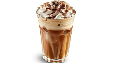 Iced Coffee with Whipped Cream and Chocolate Sprinkles