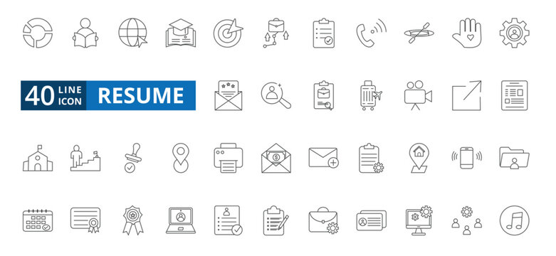Resume icon set 