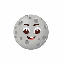 Cute full moon vactor image, cute happy moon vactor image,full moon cartoon character vactor illustration.