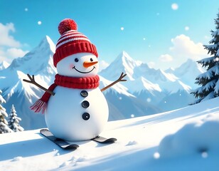 Obraz premium snowman on the snow