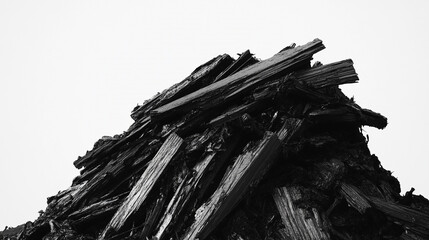 Black Charcoal Pile  Abstract Texture  Dark Wood