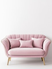 Pink Couch with Pillows