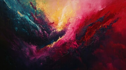 An abstract work with powerful, dynamic shapes and bold colors, representing the raw energy of natural forces.