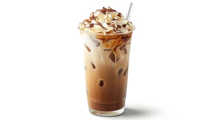 Iced Coffee with Whipped Cream and Cinnamon