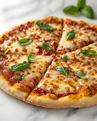 Delicious Cheese Pizza with Basil