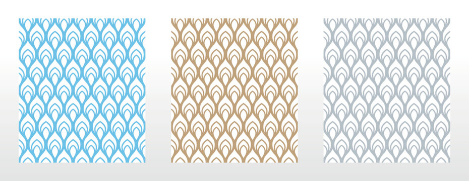 Set of abstract geometric patterns. Seamless vector backgrounds. Colored ornaments Graphic modern patterns Simple lattice graphic design